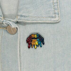 ✨Cartoon Rainbow Lip Melting Enamel Pin Colorful Badge Brooch multicolor sexy✨